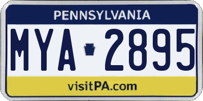 PA license plate MYA2895