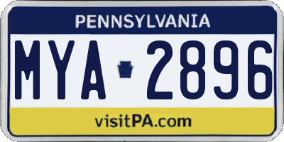 PA license plate MYA2896