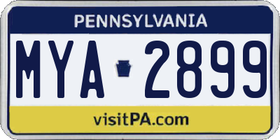 PA license plate MYA2899
