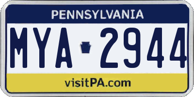 PA license plate MYA2944