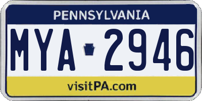 PA license plate MYA2946