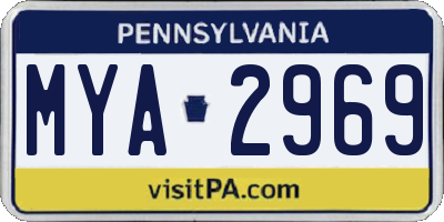 PA license plate MYA2969