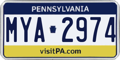 PA license plate MYA2974