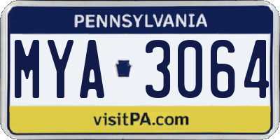 PA license plate MYA3064