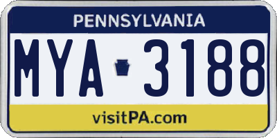 PA license plate MYA3188
