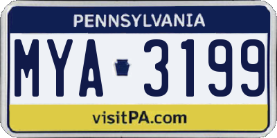 PA license plate MYA3199