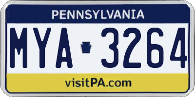 PA license plate MYA3264