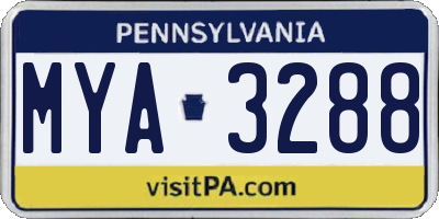 PA license plate MYA3288