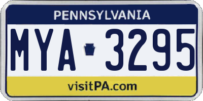 PA license plate MYA3295