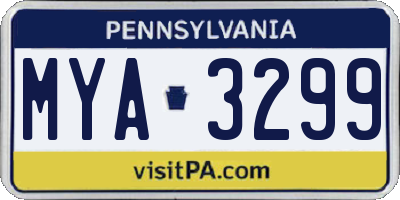 PA license plate MYA3299