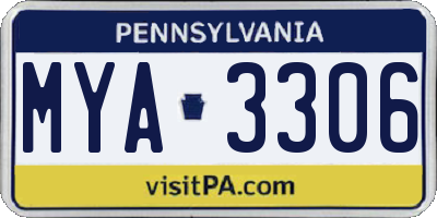 PA license plate MYA3306