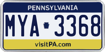 PA license plate MYA3368