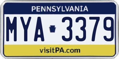 PA license plate MYA3379