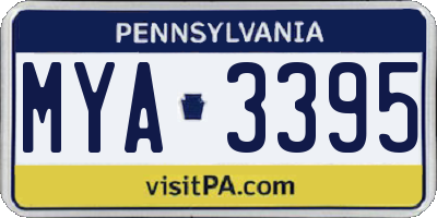 PA license plate MYA3395
