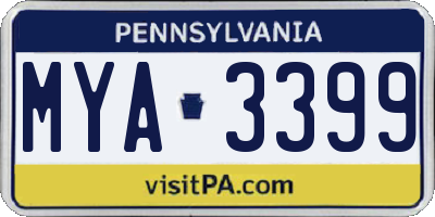 PA license plate MYA3399