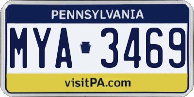 PA license plate MYA3469
