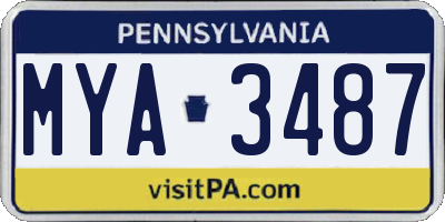PA license plate MYA3487