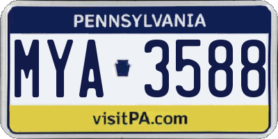 PA license plate MYA3588