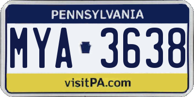PA license plate MYA3638