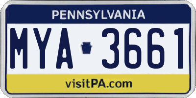 PA license plate MYA3661