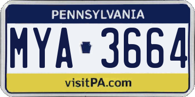 PA license plate MYA3664