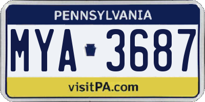 PA license plate MYA3687
