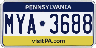 PA license plate MYA3688