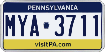 PA license plate MYA3711