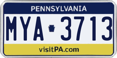 PA license plate MYA3713