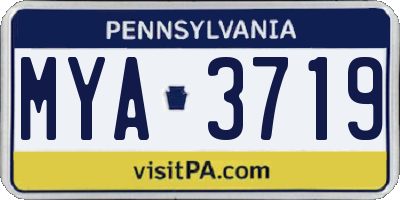 PA license plate MYA3719