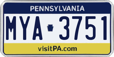 PA license plate MYA3751