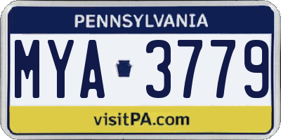 PA license plate MYA3779