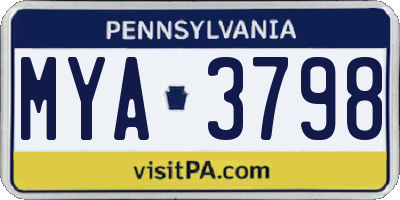 PA license plate MYA3798