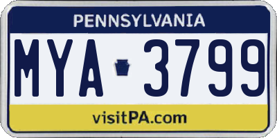 PA license plate MYA3799