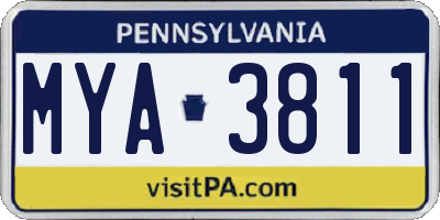 PA license plate MYA3811