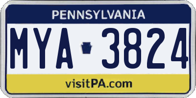 PA license plate MYA3824