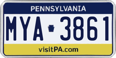 PA license plate MYA3861