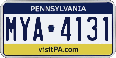 PA license plate MYA4131