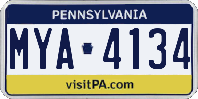 PA license plate MYA4134
