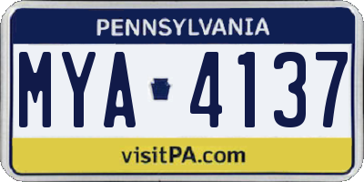 PA license plate MYA4137