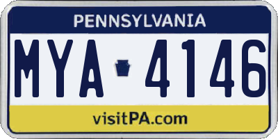 PA license plate MYA4146