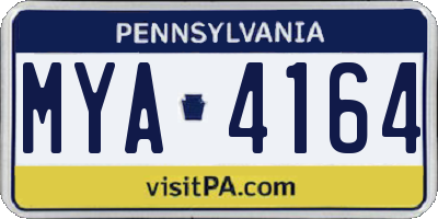 PA license plate MYA4164