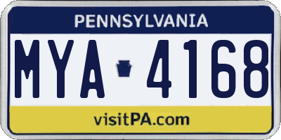 PA license plate MYA4168