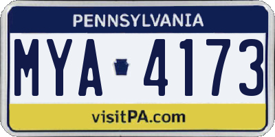 PA license plate MYA4173