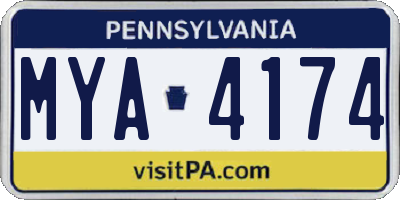 PA license plate MYA4174