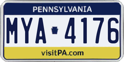 PA license plate MYA4176