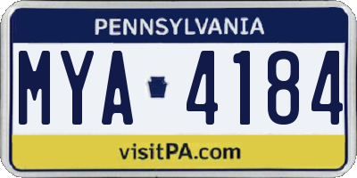 PA license plate MYA4184