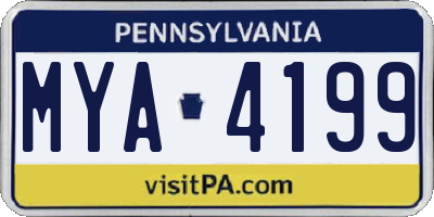 PA license plate MYA4199