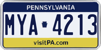 PA license plate MYA4213