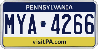 PA license plate MYA4266